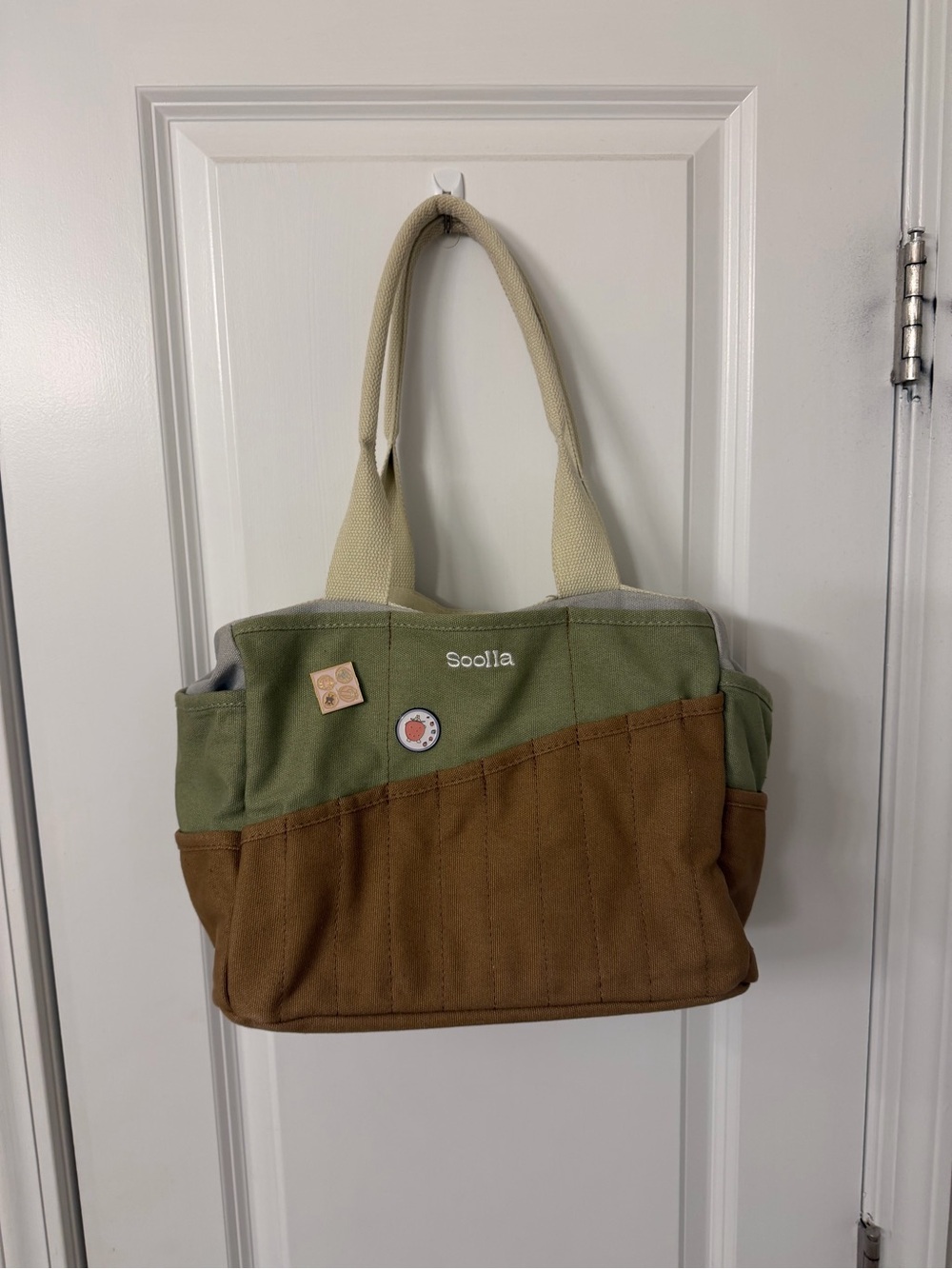 Soolla bag Green and Brown Canvas Tote Bag